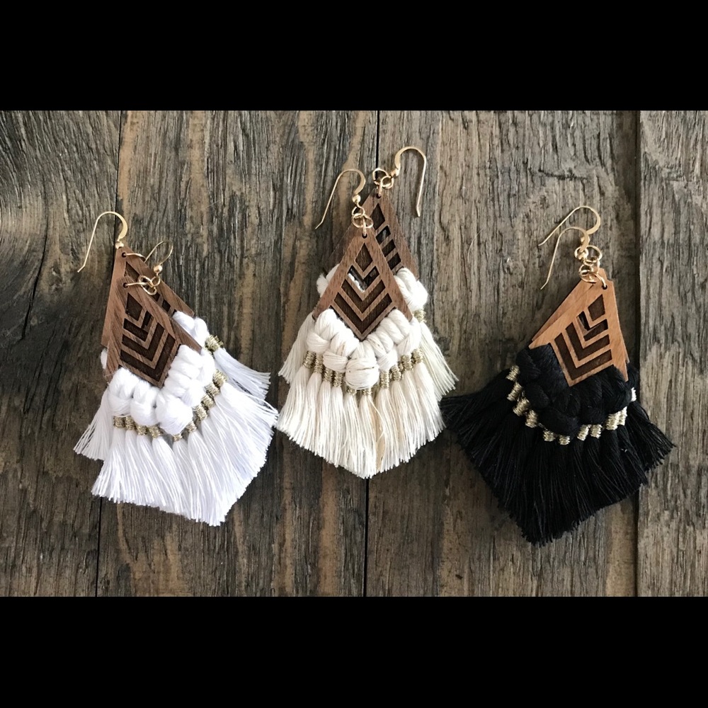 Macrame earrings - Picture 2 of 5